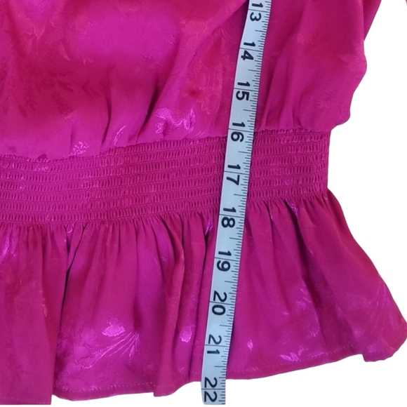 Forever 21 Plus Long Sleeve Peplum Hem Floral Print Blouse Women's Size 0X 12 - Picture 9 of 12